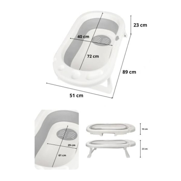 Primabobo Fällbart babybadkar - hopfällbart babybadkar med badkudde
