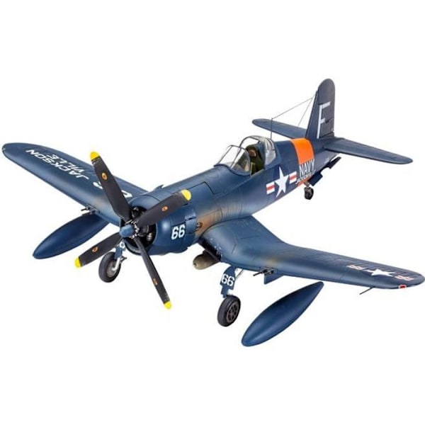 Flygplansmodell - REVELL - F4U-4 Corsair - 65 delar - Svårighetsgrad 3 - Unik färg Enfärgad