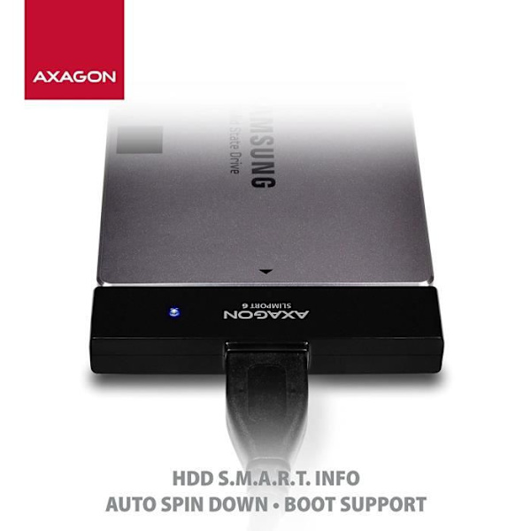 AXAGON ECO AXAGON USB 3.0 Externt hölje för SATA I/II/III 6G UASP-hårddisk, SSD, HDD - ADSA-1S6