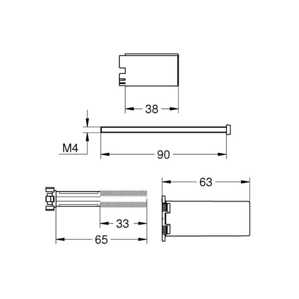 Grohe - Rapido Smartbox Universalförlängning för mekaniska blandare, 25 mm (14048000)