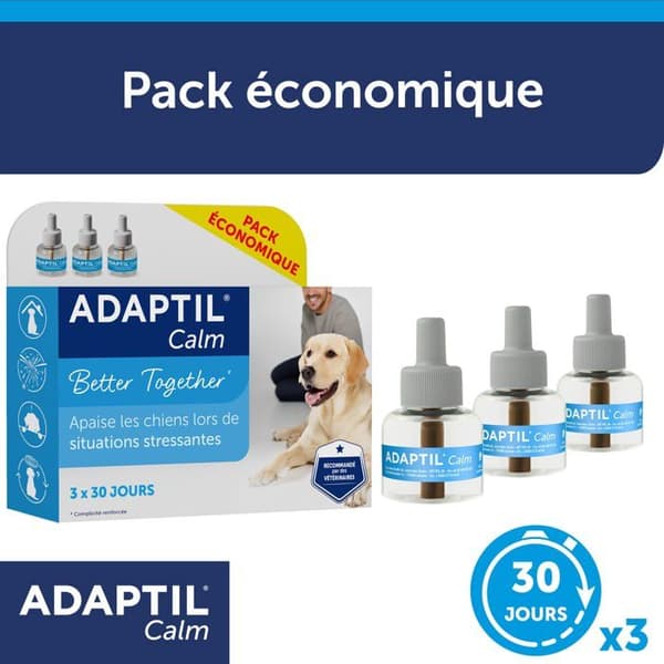 Refill för ADAPTIL Calm anti-stress diffusor - Pack 3 - Naturlig verkan - 3x30 dagar Blå