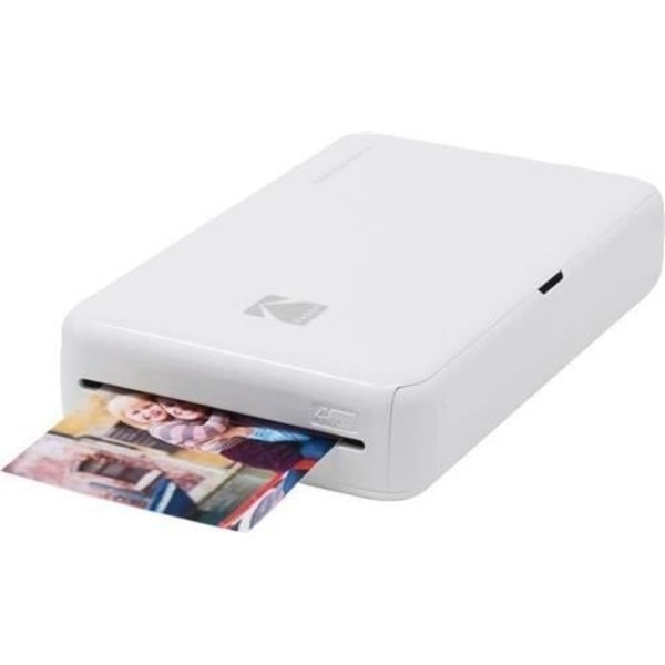 Mobil fotoskrivare - KODAK - Step - ZINK Zero Ink - Självhäftande 5x7 cm - Bluetooth Vit