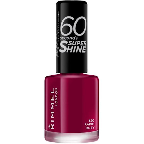 RIMMEL 60 Seconds Super Shine Nagellack - 320 Rapid Ruby Röd