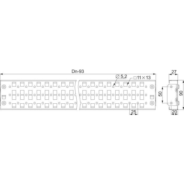 Schneider Electric Gare trösklar nsysucr6580 universal spacial SF/SM, 65 mm - NSYSUCR90100