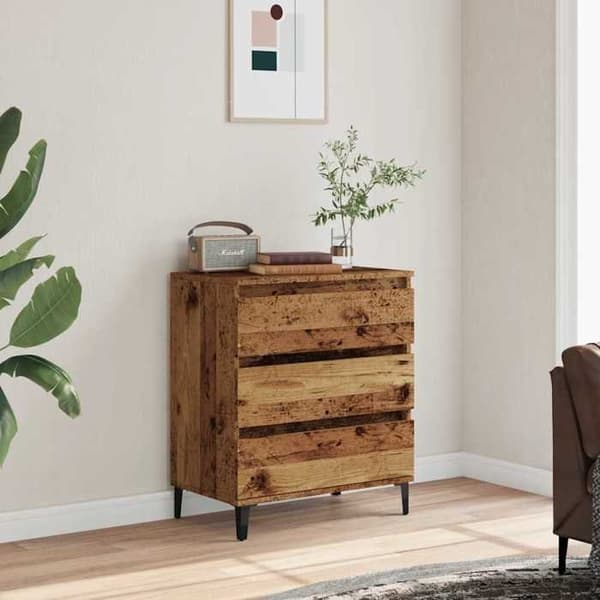vidaXL Buffé gammalt trä 60x35x70 cm träkomposit, skåp, skåp, hög buffé, sidoskåp, skåp 856482