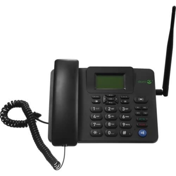 Telefon med sladd - DORO - 4100H - Handsfree - Lagring av uppringare - Svart Svart