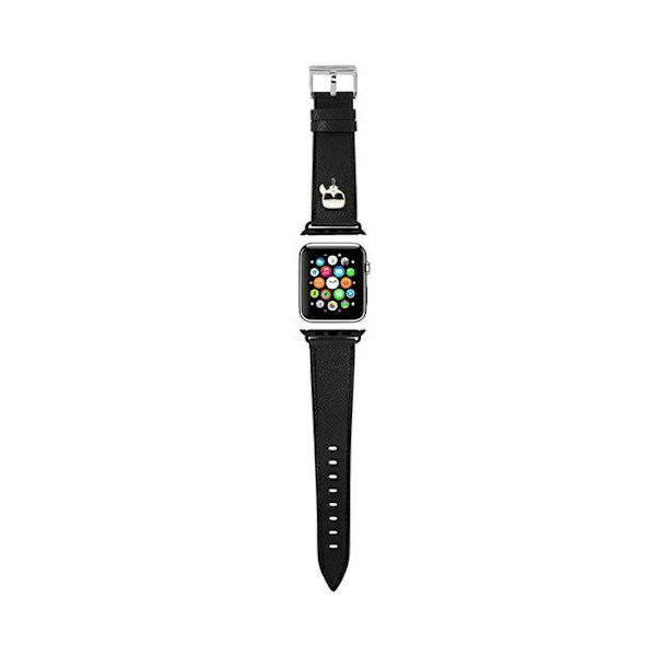 Armband Karl Lagerfeld Saffiano Karl Head för Apple Watch 42/44/45 mm (svart)
