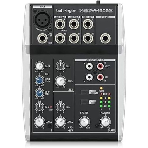 BEHRINGER XENYX 502S Premium 5-ingångars analog mixer