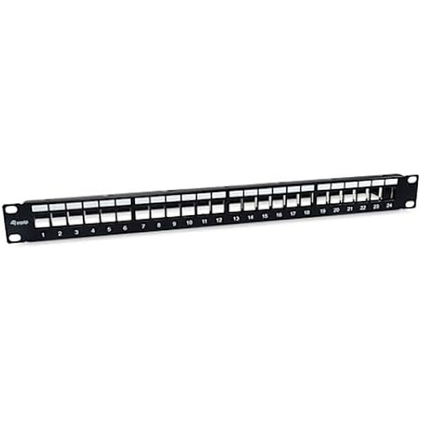 Patchpanel - EQUIP - 769327 - 24 portar - Skärmad - 19 tum - Svart RAL 9005