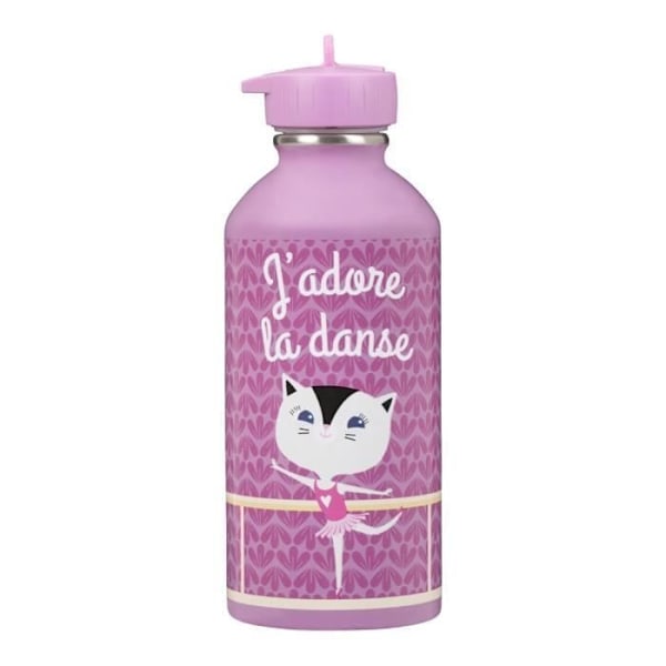 Vattenflaska i rostfritt stål för barn - Draeger Paris - J'adore La Danse - Rosa - 300 ml Flerfärgad