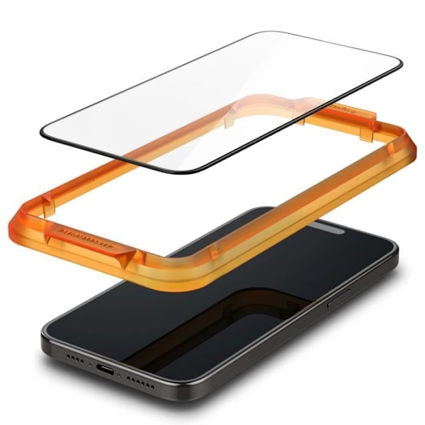 AlignMaster Cover Skärmskydd i härdat glas 2-pack iPhone 15 Pro Black Spigen Transparent