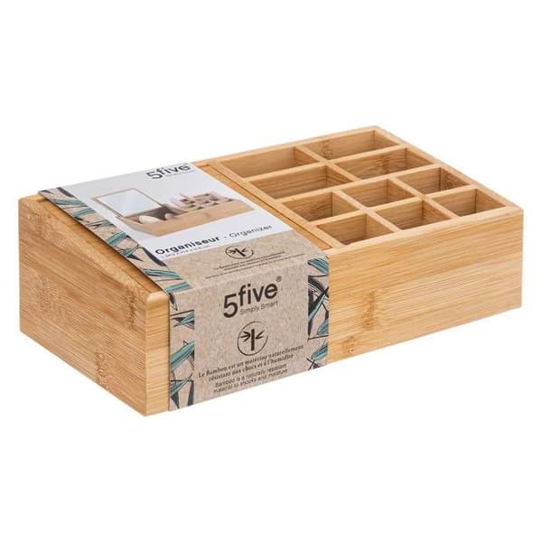 Spegelorganisatör 10 fack bambu beige