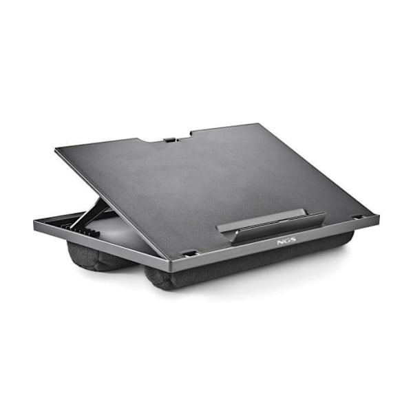 NGS LAPNEST - Multifunktionellt och ergonomiskt stativ för bärbara datorer upp till 15,6" med vadderad bas. Svart