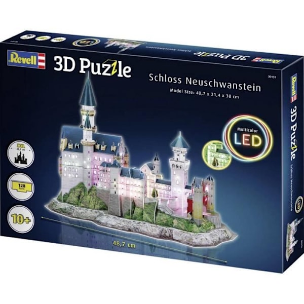 Neuschwanstein LED Edition 3D Pussel - Ravensburger - Färgskiftande LED - 3D Pussel Färgskiftande LED