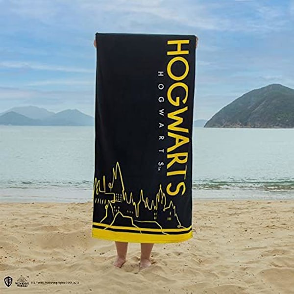 Hogwarts strandhandduk - Cinereplikor - Harry Potter - Blå - Syntet - Rektangulär