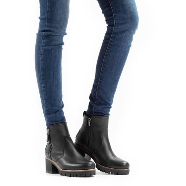 Panama Jack Pauline Igloo Boots - Dam - Läder - Svart/Vit - Hög - Zip Svart 41