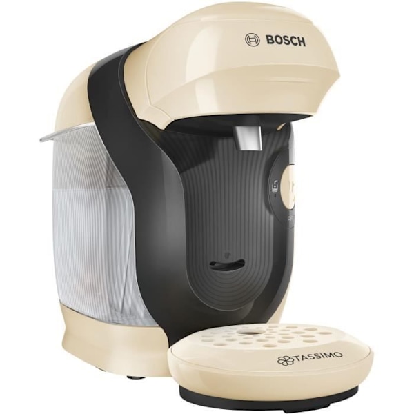 Tassimo Style kompakt kaffemaskin för flera drycker - BOSCH TAS1107 - Vaniljfärg - 40 drinkar - 0,7l - 1400W