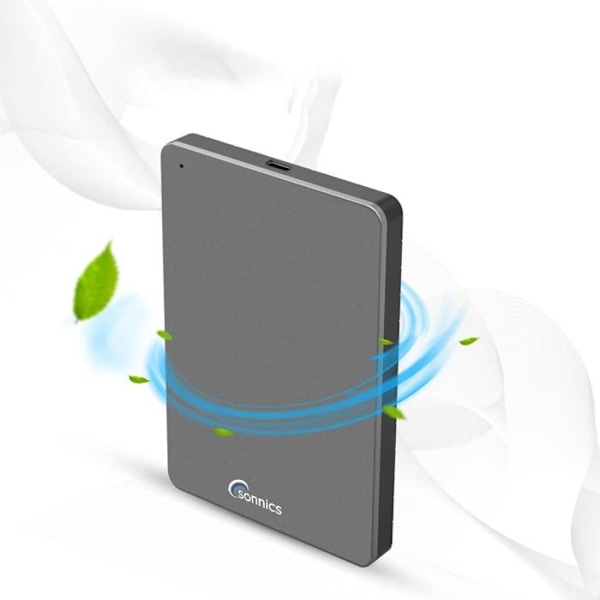 Sonnics 1TB USB 3.1 Typ C externa bärbara hårddiskar för Windows PC, Mac, Smart TV, Xbox One/Serie X - PS4/PS5, Grå