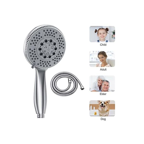 Duschhuvud - Vinabo - 1,5m Slang - Högtryck - Kromad ABS - Ergonomisk Pengar