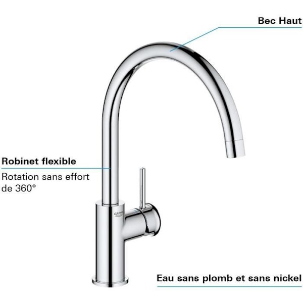 GROHE - Engrepps diskbänksblandare Krom
