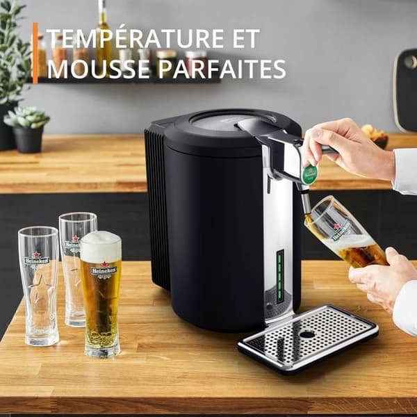Krups Beertender Compact Ultimate, Pressmaskin för öl, VB720E10 Mörknatt - Krom