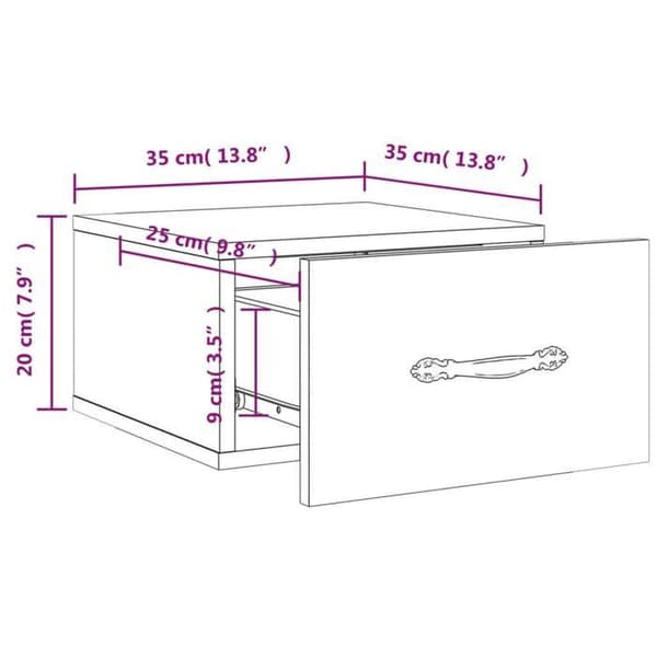 vidaXL Väggmonterade Sängbord 2 st Vit 35x35x20 cm 829805