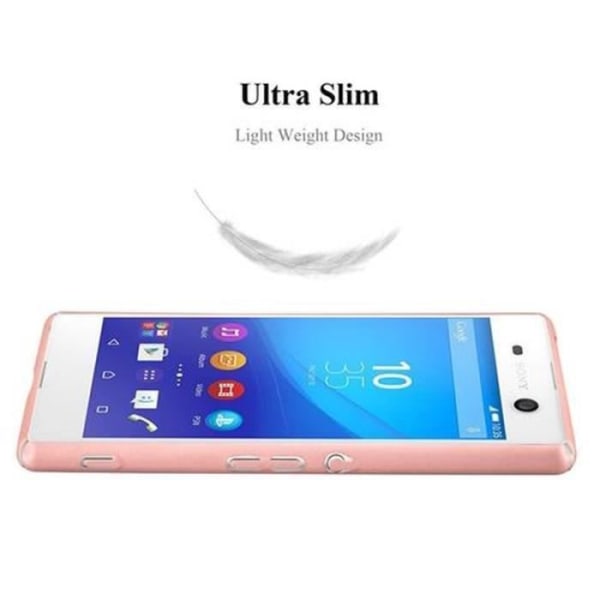 Cadorabo Sony Xperia M5 Fodral ROSE GULD METALL DESIGN MATTE METALL Hårt plastfodral Skydd Hårt fodral Skydd Ultra Slim Bumper