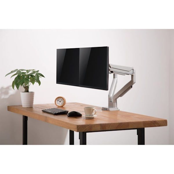 Inline - 23171S - (R) Mobilt skrivbordsfäste med lyftare och USB/ljud för 2 skärmar upp till 81 cm (32"), max 9 kg