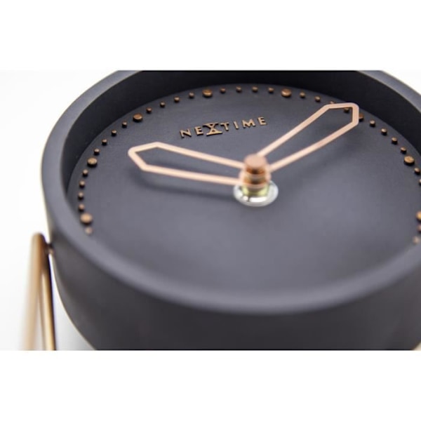 NEXTIME Bordsklocka - Korsbord - Polyresin - Svart 17,5x15,5x5cm Svart
