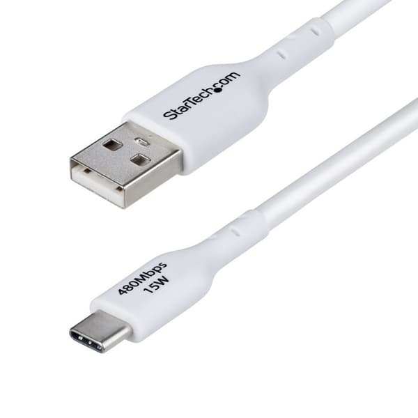 USB-kabel - STARTECH - USB-A till USB-C - 3 m - Snabbladdning 3A - Vit