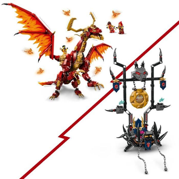 LEGO® NINJAGO® 71822 The Source of Motion Dragon - Ninja leksak med 6 minifigurer Röd