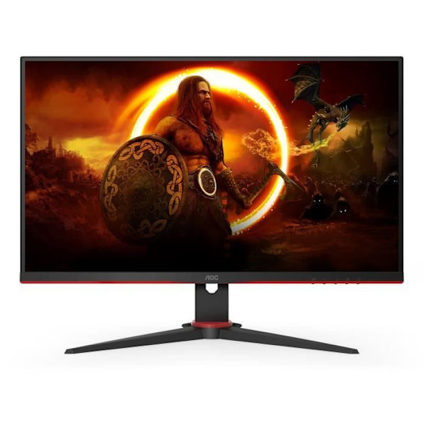 PC-skärm - AOC - 24G2SPAE - 23,8" FHD - IPS-panel - 165Hz - 1ms - 2 HDMI 1 DP 1 VGA - Svart Svart, Röd