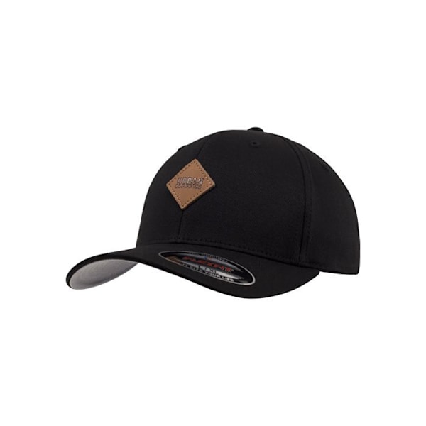 Casquette - Flexfit - Läderlapp - Konstläder - Svart - Unisex svart/svart S / M