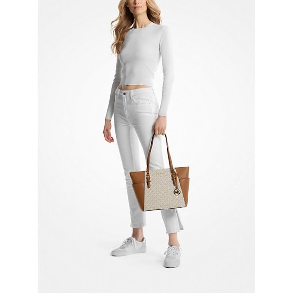 Handväska - Michael Kors - Charlotte - Läder - Tryckt tyg - Stort storlek