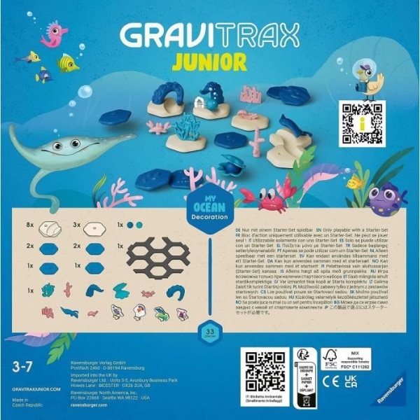 GraviTrax JUNIOR Ocean dekorationsförlängningsset - 00027400 - Marmorkretsar - från 3 år