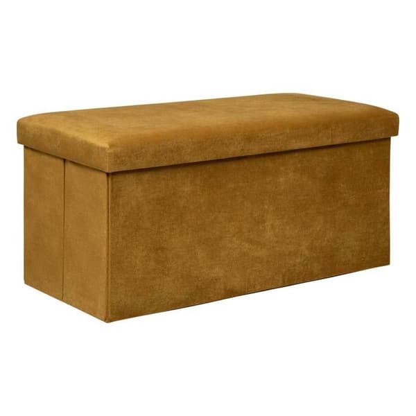 Fällbar dubbelpuff "Lilou" i sammet 76x38cm senapsgul Ockra
