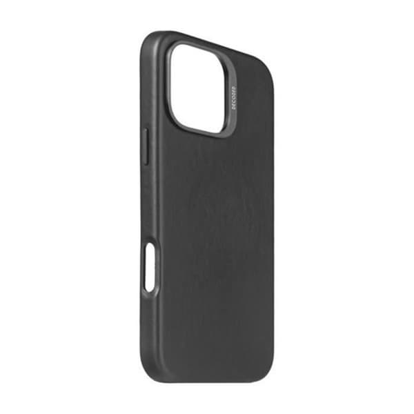Mobilskal för iPhone 16 Pro Max - DECODED - Stötsäkert läder - Kompatibel med MagSafe - Svart - Elegant Svart