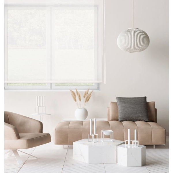 Rullgardin - Blindecor - Belmont - Transparent tyg - 120x270 cm - Barnsäkerhet Vit