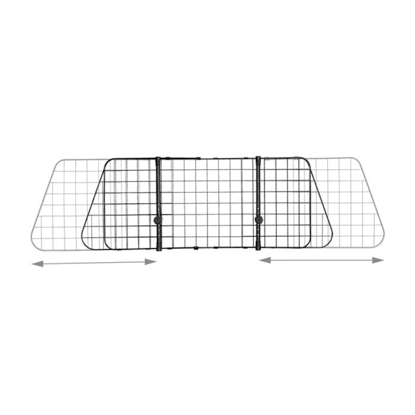 Relaxdays hundgrind för bil, universell barriär, justerbar bredd, H x L 40 x 92-157 cm, svart svart