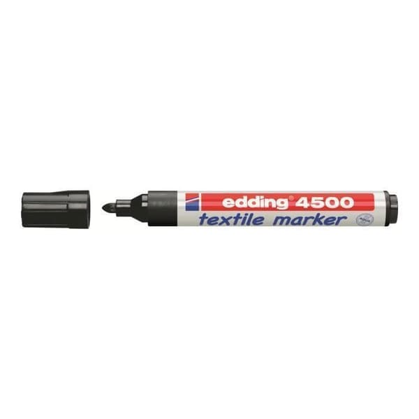Textilmarkör - EDDING - edding 4500 - Vattenbaserat pigmentbläck - Svart - Spets 2-3 mm
