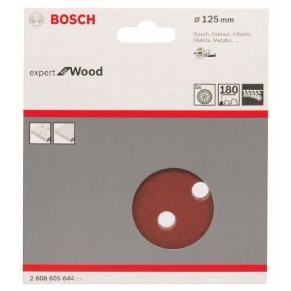Slipskivor - BOSCH - C430 - Ø 125 mm - Korn 180 - 5 st.