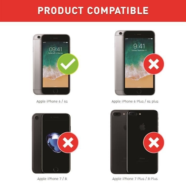 BEZ TT1-G6G iPhone 6-fodral, iPhone 6S-fodral, skyddande läder iPhone 6 - 6S-fodral, PU-läderfodral, krok,