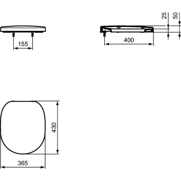 IDEAL STANDARD Toalettsits Connect - Fallbroms - Vit Vit