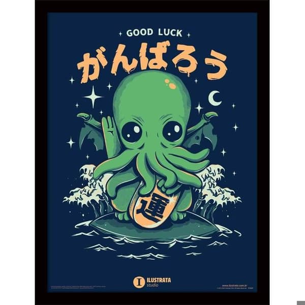 Väggdekoration Pyramid Lycka Cthulhu Blå grön