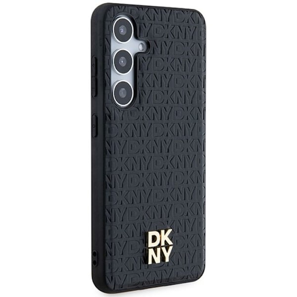 Samsung Galaxy S24 Plus-fodral - DKNY Lädermönster Metallogo MagSafe (DKHMS24MPSHRPSK) - Svart