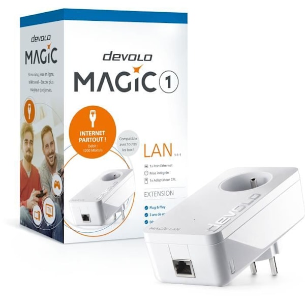DEVOLO Magic 1 LAN - Förlängning - 1 PLC-adapter - 1200 Mbit/s