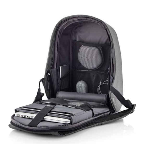 Ansluten ryggsäck - XD Design - Bobby Hero XL - Stöldskydd - RPET - 17 tum - 49 cm - Grå GRÅ