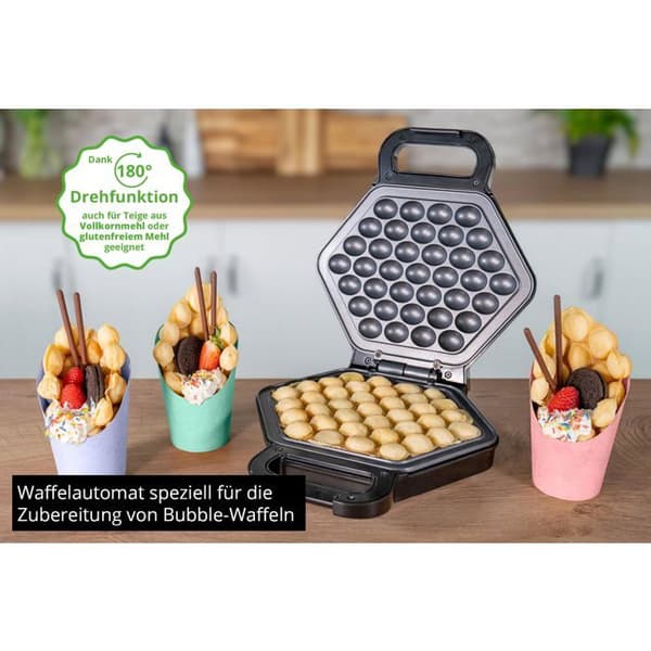 Gaufrier - Unold - Bobby Bubble - 700W - Svart/Silver - Hexagonal Form