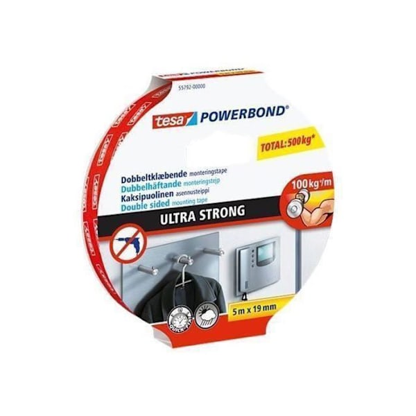 tesa Powerbond Ultra Stark dubbelhäftande tejp 19mm x 5m