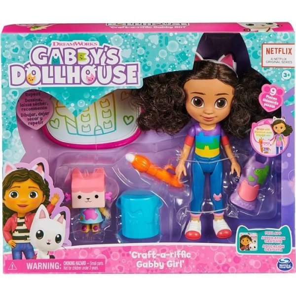 Spin Master 6064228 Gabby's Dollhouse Deluxe Gabby Craft Dolls och tillbehör med vattendyna och vattenpenna